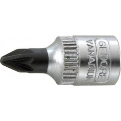 Embout de vissage 1/4'' pour vis cruciforme PZ, Dimensions : PZ 3, Long. 28 mm