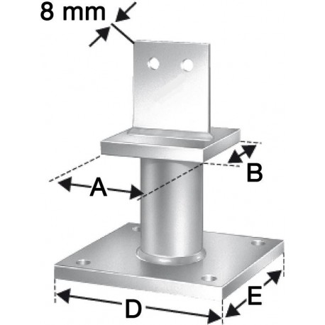 Pieds de poteaux PISBMAxIG-B