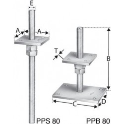 Pieds de poteaux PPB80G (Par 10)