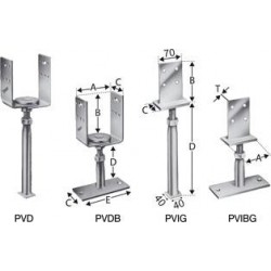 Pieds de poteaux PVIBG (Par 10)