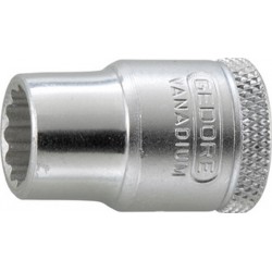 Douille 12 pans 3/8'', Cote s/plats : 10 mm, Long. 28 mm