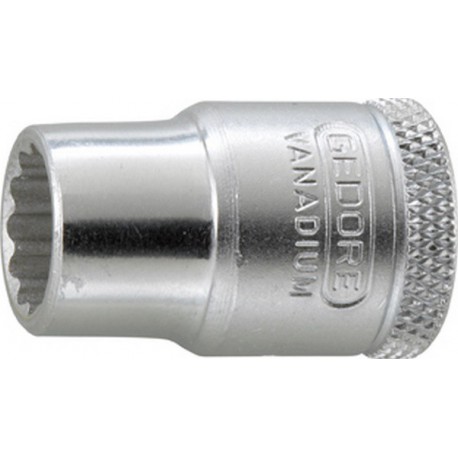 Douille 12 pans 3/8'', Cote s/plats : 12 mm, Long. 28 mm