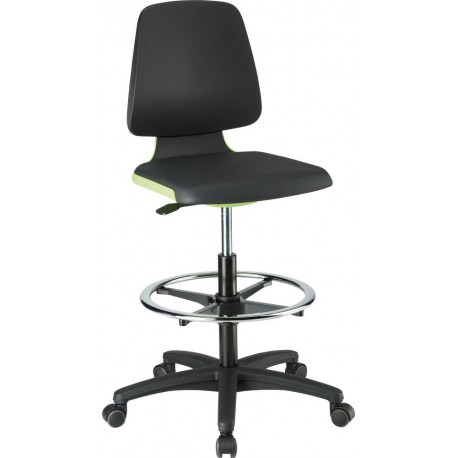 Chaises Labsit 4 vert Plastique-cuir,avec roues