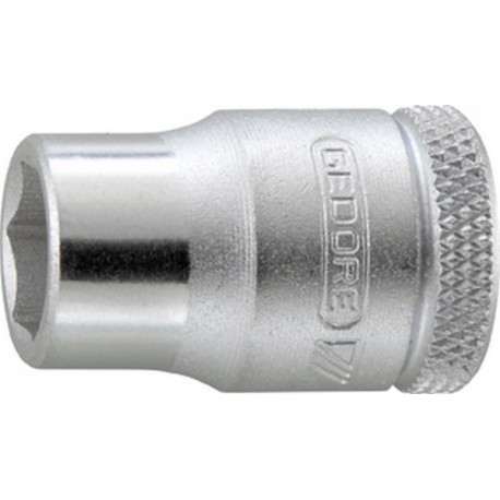 Douille 6 pans 3/8'', Cote s/plats : 22 mm, Long. 32 mm