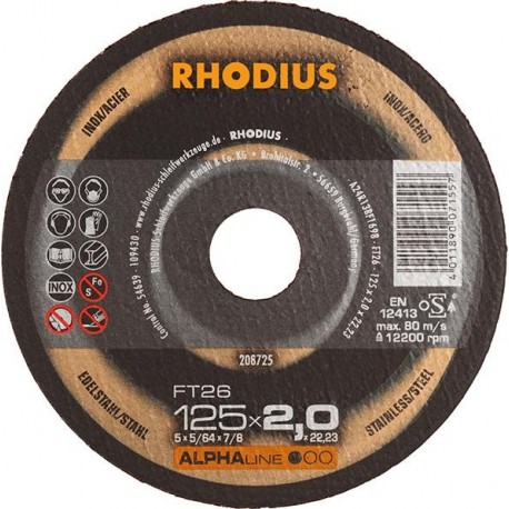 Disque de coupe FT26 125 x 2,0mm  Rhodius(Par 25)