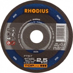 Disque de coupe FT67 125 x 2,5mm  Rhodius(Par 25)