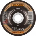 Disque de coupe FTK26 115 x 2,0mm coudé Rhodius(Par 25)