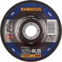 Disque de coupe FTK67 125 x 2,5mm coudé Rhodius(Par 25)