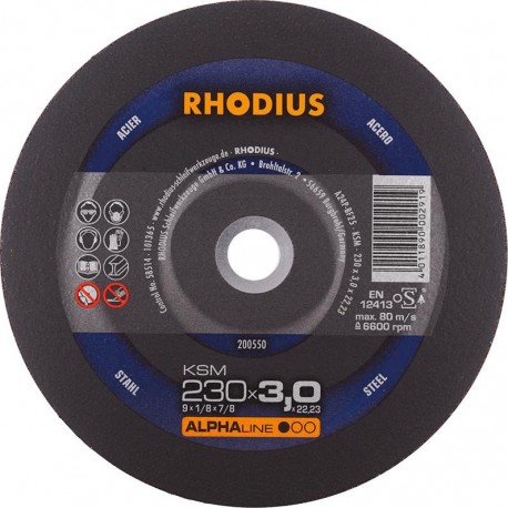 Disque de coupe KSM 230 x 3,0mm  Rhodius(Par 25)