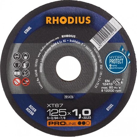 Disque de coupe XT67 125 x 1,0mm  Rhodius(Par 50)