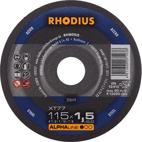 Disque de coupe XT77 115 x 1,5mm  Rhodius