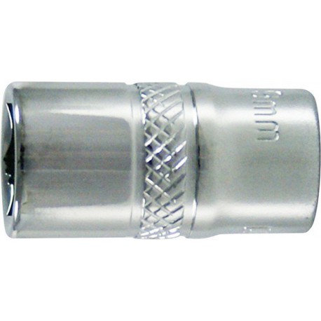 Douille 1/4'', poli, Cote s/plats : 12 mm, Long. 25 mm