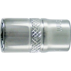 Douille 1/4'', poli, Cote s/plats : 13 mm, Long. 25 mm