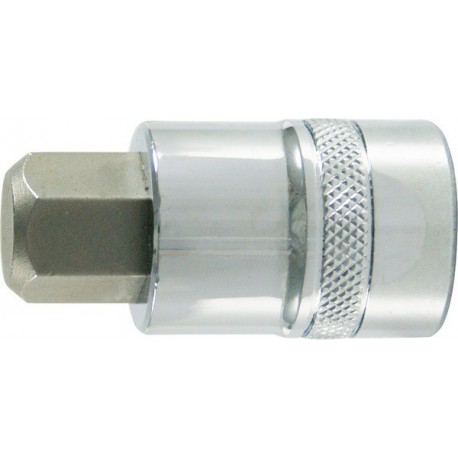 Embout de vissage 1/4'' pour vis femelle à 6 pans, poli, Cote s/plats : 3 mm, Long. 30 mm