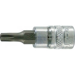 Embout pour tournevis 1/4'' pour vis TORX® femelle, poli, Taille : T 25, Long. 36 mm, Pour vis M4,5-M5