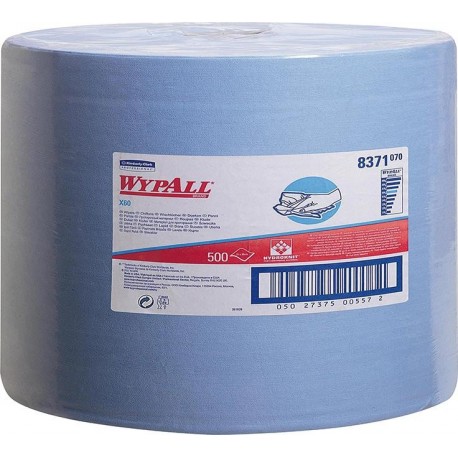 Serviette Papier WYPALL X60  31x38cm hellbleu 500 Bl.