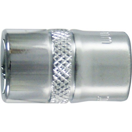 Douille 3/8'', poli, Cote s/plats : 13 mm, Long. 28 mm