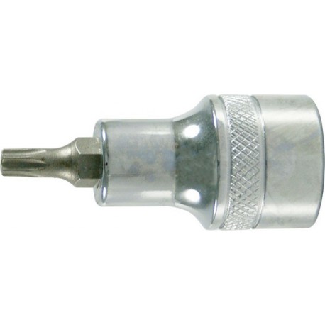 Embout de vissage 1/2'' pour vis TORX® femelle, poli, Taille : T 27, Long. 52 mm, Pour vis M4,5-M5-M6