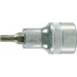 Embout de vissage 1/2'' pour vis TORX® femelle, poli, Taille : T 55, Long. 52 mm, Pour vis M12