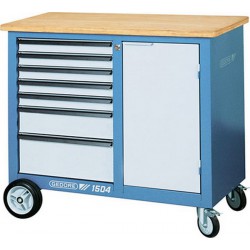 Servante roulante, type 1504, Dimensions L x l x H : 1100 x 550 x 985 mm, Force portante statique/mobile 700/500 kg, Poids 101 kg