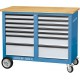 Servante roulante, type 1506 XL, Dimensions L x l x H : 1250 x 550 x 985 mm, Force portante statique/mobile 700/500 kg, Poids 140 kg