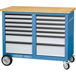 Servante roulante, type 1506 XL, Dimensions L x l x H : 1250 x 550 x 985 mm, Force portante statique/mobile 700/500 kg, Poids 140 kg