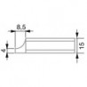 Pied coulisse profondeur TWIN-CalIP67 250mm TESA