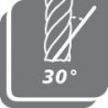 Fraise cylindrique longue, 4 dents, 30°, en carbure monobloc, Fire, Ø d1 - h10 : 9,0 mm, Long. totale l1 72 mm, Long. coupe l2 19 mm