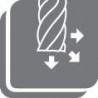 Fraise cylindrique longue, 4 dents, 30°, en carbure monobloc, Fire, Ø d1 - h10 : 9,0 mm, Long. totale l1 72 mm, Long. coupe l2 19 mm