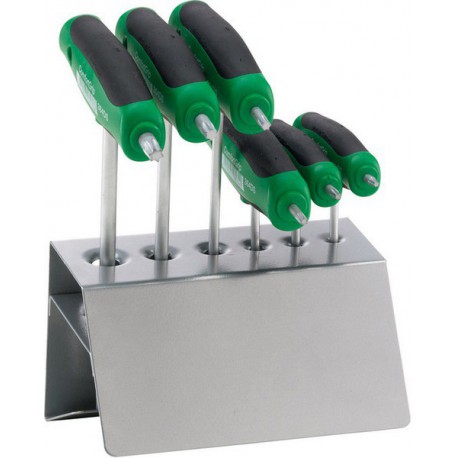 Jeu de tournevis TORX® avec poignée en T et prise de force latérale, 6 pièces, Contenu : T 10 T 15 T 20 x 100 T 25 T 30 T 40 x 150