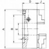 Mandrin à 3 mors en acier, Taille Ø : 250 mm, Ø de perçage traversant 76 mm, Vitesse max. 3000 tr/mn, Couple de rotation : 150 N·m, Force serrage : 63 kN