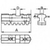 Mors de mandrin de tours, 3 mors, mors de base avec vis de fixation, Taille : 100 mm, Long. A 46 mm, Larg. : du tenon B - 0,05 7,94 mm