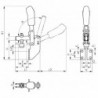 Sauterelle à serrage vertical et embase angulaire, Taille : 4, Force de rétention F1 2,0 kN, Force de rétention F2 3,0 kN
