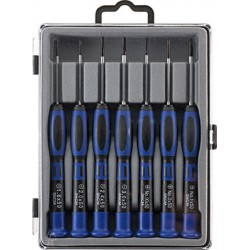 Jeu de tournevis électronique fente/cruciforme, 7 pièces