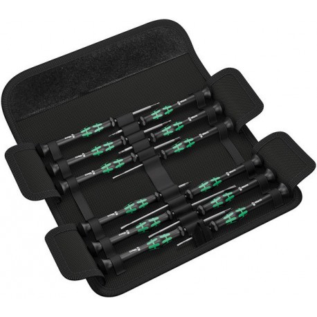 Jeu de tournevis électronique fente/cruciforme/6 pans/TORX®, 12 pièces