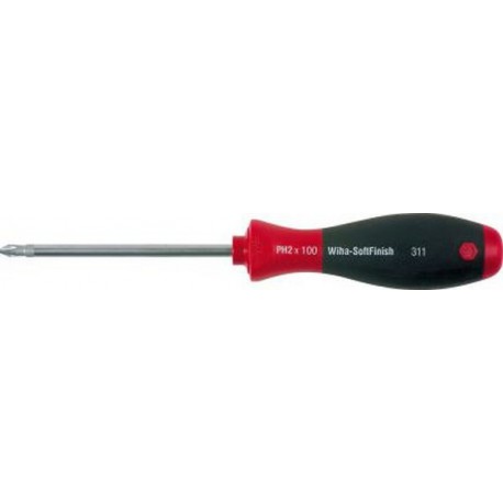Tournevis cruciforme PH, avec lame ronde, Dimensions : PH 2, Long. de la lame 100 mm, Long. totale 218 mm, Ø de la lame : 6,0 mm