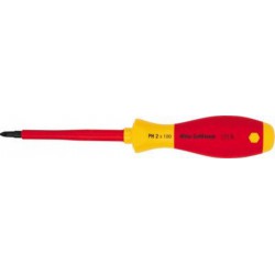 Tournevis cruciforme PH VDE, avec lame ronde, Dimensions : PH 2, Long. de la lame 100 mm, Long. totale 218 mm, Ø de la lame : 7,8 mm