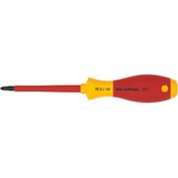 Tournevis cruciforme PZ VDE, avec lame ronde, Dimensions : PZ 2, Long. de la lame 100 mm, Long. totale 218 mm, Ø de la lame : 7,8 mm