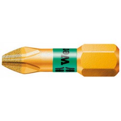 Embout diamanté semi-dur avec zone de Bi-torsion pour vis cruciforme 1/4'' PH, 25 mm de long, Dimensions : PH 2, Long. totale 25 mm