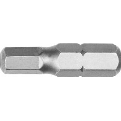 Embout pour vis à 6 pans femelle 1/4'', semi-dur, 25 mm de long, Cote s/plats : 4,0 mm