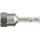 Douille 1/4'' acier inoxydable, 50 mm long, en pouces américains, Cote s/plats : 1/4 pouces