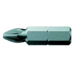 Embout semi-dur, pour vis cruciforme 1/4'' PZ, Dimensions : PZ 1, Long. totale 25 mm