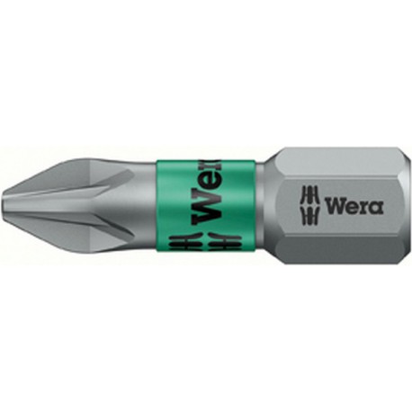 Embout BiTorsion tenace 1/4" DIN3126C6,3 PZ2x25mm Wera 1 PCS