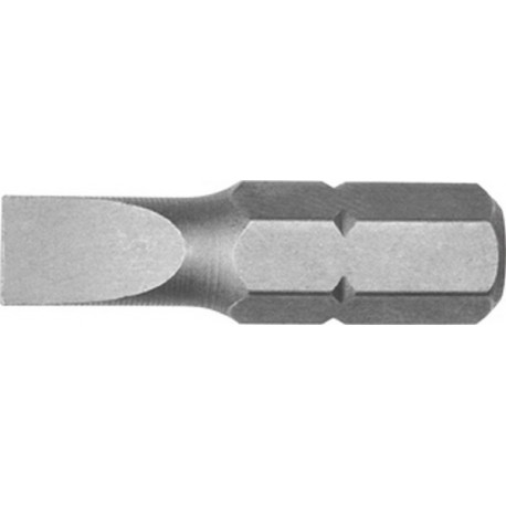 Embout pour vis à fente 1/4'', semi-dur, 25 mm, Larg. : de lame x Épaisseur de lame : 6,5 x 1,2 mm