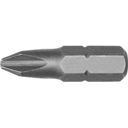Embout semi-dur, pour vis cruciforme 1/4'' PH, 25 mm de long, Dimensions : PH 0, Long. totale 25 mm