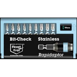 Assortiment d'embouts Bit-Check, acier inoxydable, 10 outils, PH/PZ/TORX®