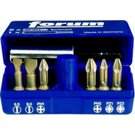 Assortiment d'embouts, 7 pièces, pour vis à fente et cruciforme