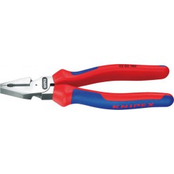 Pince universelle démultipliée, tête polie, poignées à gaine en plastique, Long. : 225 mm, Capacité de coupe pour fil dur Ø 3,0 mm, corde à piano Ø 2,5 mm