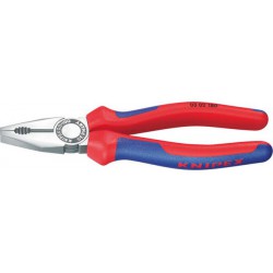 Pince universelle en acier spécial pour outils, tête polie, poignées à gaine en plastique, Long. : 160 mm, Capacité de coupe du Ø du fil dur 2,0 mm
