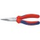 Pince à longs becs, à becs longs, ronds et plats, en acier au chrome vanadium, tête chromée, poignées à gaine en plastique, Long. : 190 mm